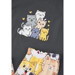 Хлопковый трикотажный пижамный комплект с кошачьим принтом 3