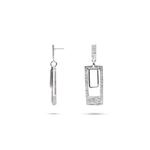 Серьги-гвоздики Millennia 2000 Double Rectangular White Gold с 925 стерлинговым серебром 1
