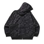 Толстовки BAPE Camo Fake Print Relaxed Fit Shark Full Zip Hoodie 'Black' 1