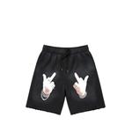 graphic-print raw-cut shorts 1