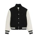 Куртки Ami Padded Paris Teddy Jacket With Leather Sleeves 'Noir' 2