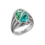 Позолоченное кольцо Paraiba Oval Signet с камнями 1