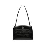 croc-embossed push-lock shoulder bag 1