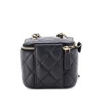 Tiny CC Link Vanity Case with Chain Quilted Caviar Mini clutch bag 2