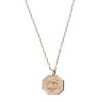 Колье Zodiac Disc из розового золота с бриллиантами и эмалью 1