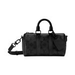 Ручки Louis Vuitton Keepall Bandoulière 25 'Черный Monogram Midnight Canvas' 1