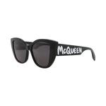 Очки Alexander McQueen Cat Eye-Frame Recycled Acetate Sunglasses 'Черный Серый' 2