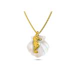 Кулон Bullion Gold Pearl Shell & Gold Seahorse 1