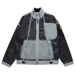 Кожаные куртки Stone Island Hand Sprayed Mussola Куртка-байкер 'Голубой' 1