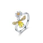 Solid 925 Стерлинговое серебро Кольцо Darling Bee Daisy 1