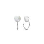 Серьги-крючки из цельного стерлингового серебра 925 с белым сердцем из смолы 1