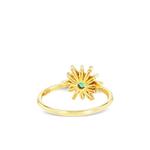 Кольцо Flower Spark из желтого золота с бриллиантами и изумрудом 2