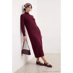 Платье-хиджаб Burgundy Unlined Plain Knitwear Single Layer 1