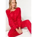 Красный пижамный комплект из флиса с горошком, зимний, трикотажный Thmaw24Pt00032 6