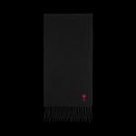 Шарфы Ami Quota Wool Scarf With Red De Coeur Embroidery 'Noir' 1