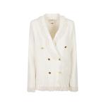 fringe-trim double-breasted blazer 1
