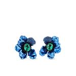 Серьги Poppy из белого золота с изумрудами и сапфирами 1