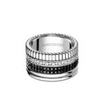 Большое кольцо Diamond Quatre Black из белого золота 1