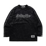 Футболка с длинным рукавом BAPE Camo Stripe Baseball Logo Relaxed Fit Long-Sleeve Tee 'Black' 1