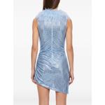 feather-trim ruched mini dress 4