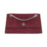 Сумки через плечо Tory Burch Kira Turnlock Suede Shoulder Bag 'Merlot' 1