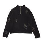 Полузастежки Chrome Hearts Ponyhair Cross Quarter Zip 'Black' 1