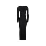 logo-appliqué mesh maxi dress 1