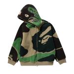 Zip Ups BAPE Mega ABC Camo Shark Boa Hoodie 'Зеленый' 2