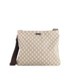 Большая сумка через плечо Zip Top Messenger Bag GG Coated Canvas 1