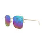 Gucci Square Frame Metal Sunglasses 'Золотой/Мультиколор' 3