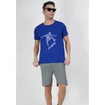 Футболка с графическим принтом Royal Blue Cotton Short Sleeve Regular Running Fit 6