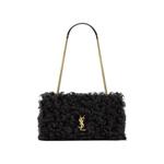 Сумка через плечо Saint Laurent Jamie Medium In Shearling «Nero/Nero» 1