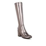 Металлические длинные сапоги из кожзама цвета Pewter 2