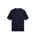 cable-knit short-sleeve sweater 1