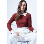 Топ с длинным рукавом и воротником 4
