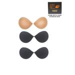 3 шт. Толстый клеевой бюстгальтер Lexi с эффектом пуш-ап, 1 шт. Nude и 2 шт. Black, бесшовный, невидимый, многоразовый, для свадьбы 1