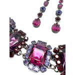 Vintage Hot Pink &amp; Amethyst Crystal Bracelet &amp; Drop Earrings 1980s 2
