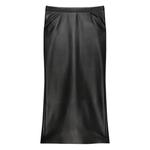 Mid-length skirt in nappa leather with pleated back 1