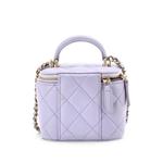 Стеганая мини-сумка через плечо Classic Top Handle Vanity Case с цепочкой 2