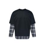 layered check-pattern T-shirt 1