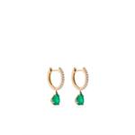 18KT yellow gold emerald and diamond earrings 1