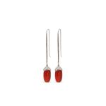 Серебряные серьги-подвески carnelian 1