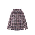 check-pattern hooded shirt 1