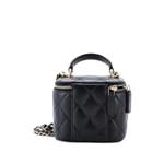 Стеганая мини-сумка через плечо Classic Top Handle Vanity Case с цепочкой 2