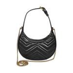 Сумки с ручкой Gucci GG Marmont Half-Moon-Shaped Mini Bag 'Неро' 2