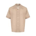 Рубашки и топы Auralee Airy Light Cotton Check Half Sleeved Shirt 'Коричневая клетка гингем' 1