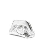 metallic-effect gathered clutch bag 3