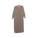 satin-finish mock-neck maxi dress 1