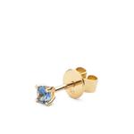 18K yellow gold Solitaire sapphire earring 1