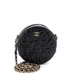 Мини-сумка через плечо Round Clutch with Chain Camellia Goatskin 1
